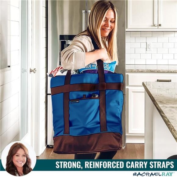 Jumbo Chillout Thermal Tote, Insulated Soft Sided Cooler Bag, Foldable Reusable - Picture 5 of 7